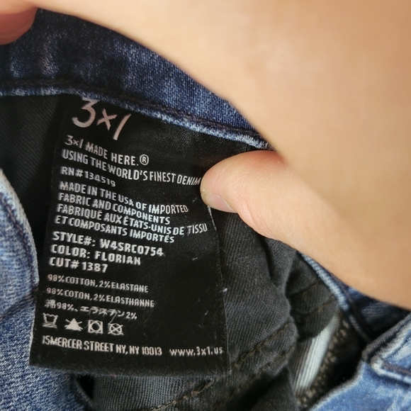 3x1 NYC High Rise Straight Leg Jeans Blue Size 28 - Picture 8 of 11